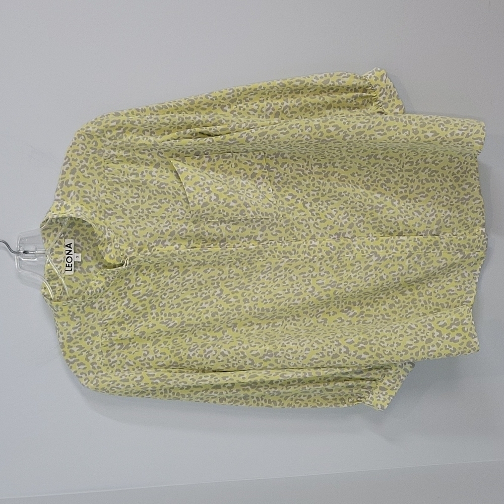 LEONA Silk Leopard Blouse Size Small